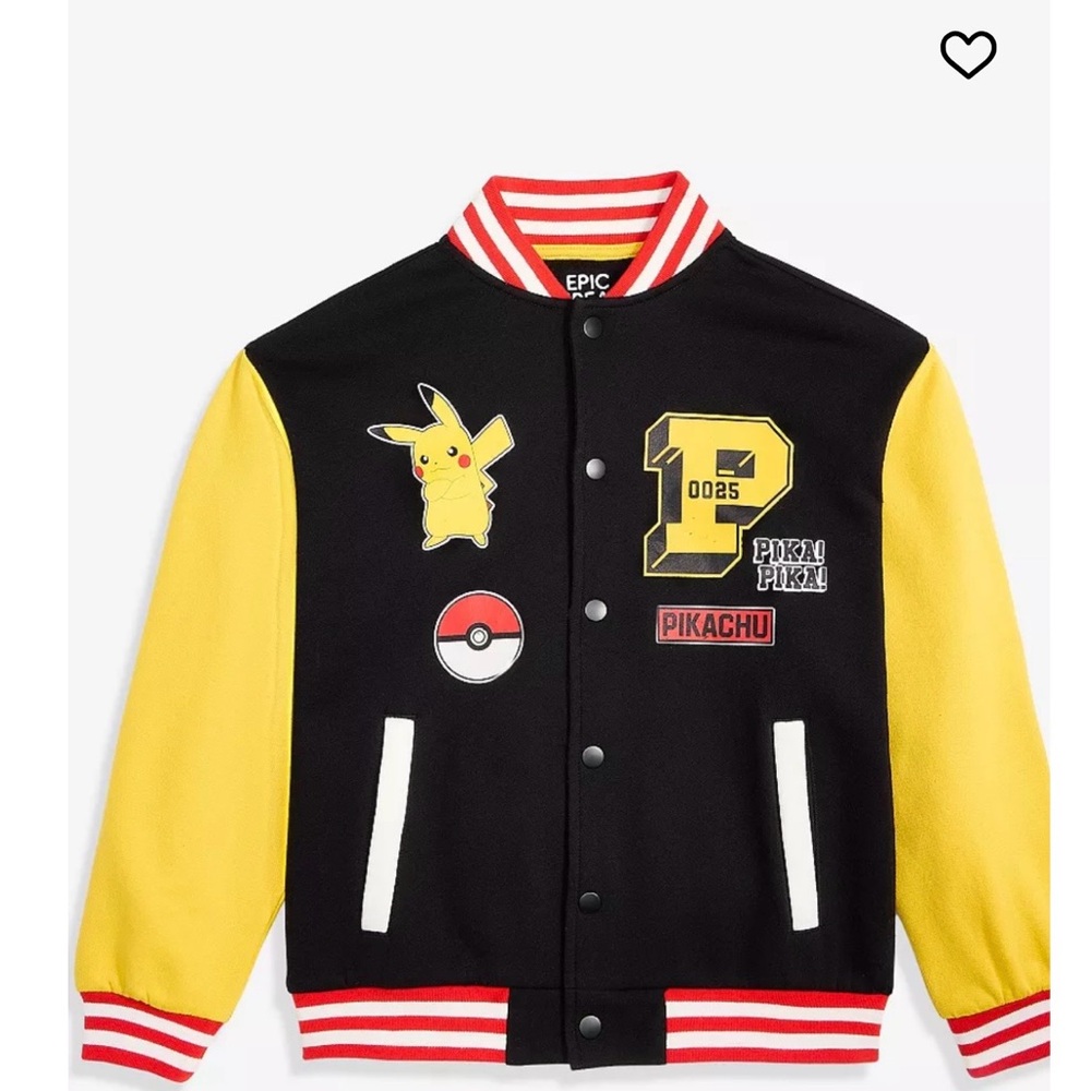 Boys XL Pikachu Varsity Jacket